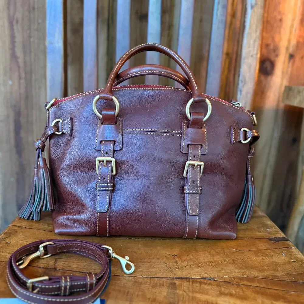 Dooney & Bourke Florentine Bristol Satchel – Chestnut Vacchetta Leather